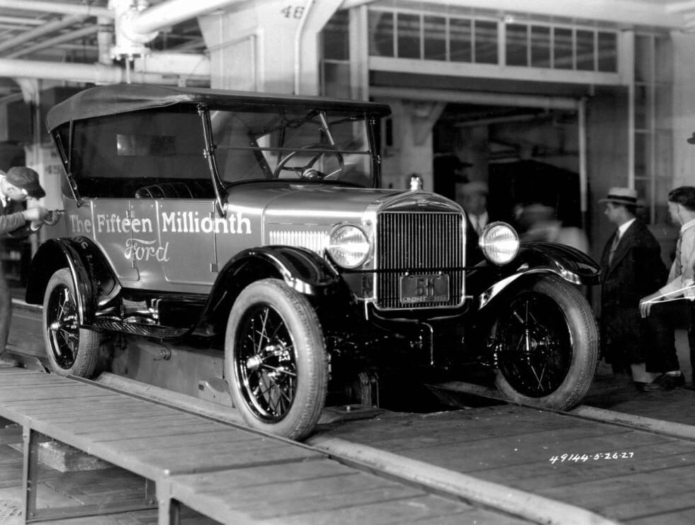 Henry Ford 15th Millionth Car in Detroit Year 1927